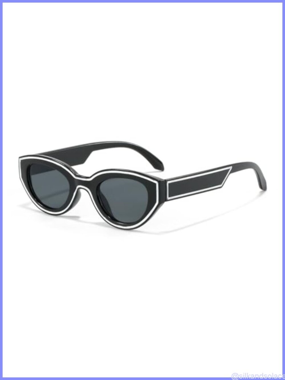 Retro Oval Cat Eye Sunglasses UV400 Full Frame Wrap Around